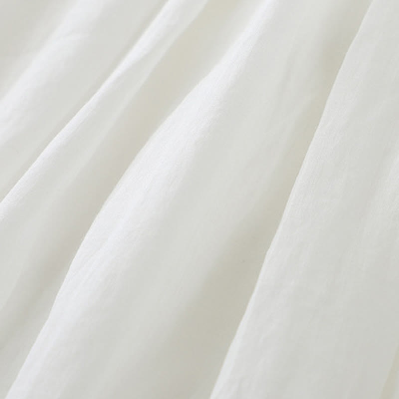 Buddha Stones Solid Lace Elastic Waist Cotton Women's Skirt - image 14