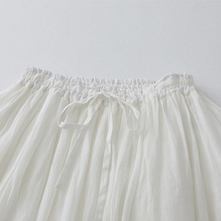 Buddha Stones Solid Lace Elastic Waist Cotton Women's Skirt - image 12