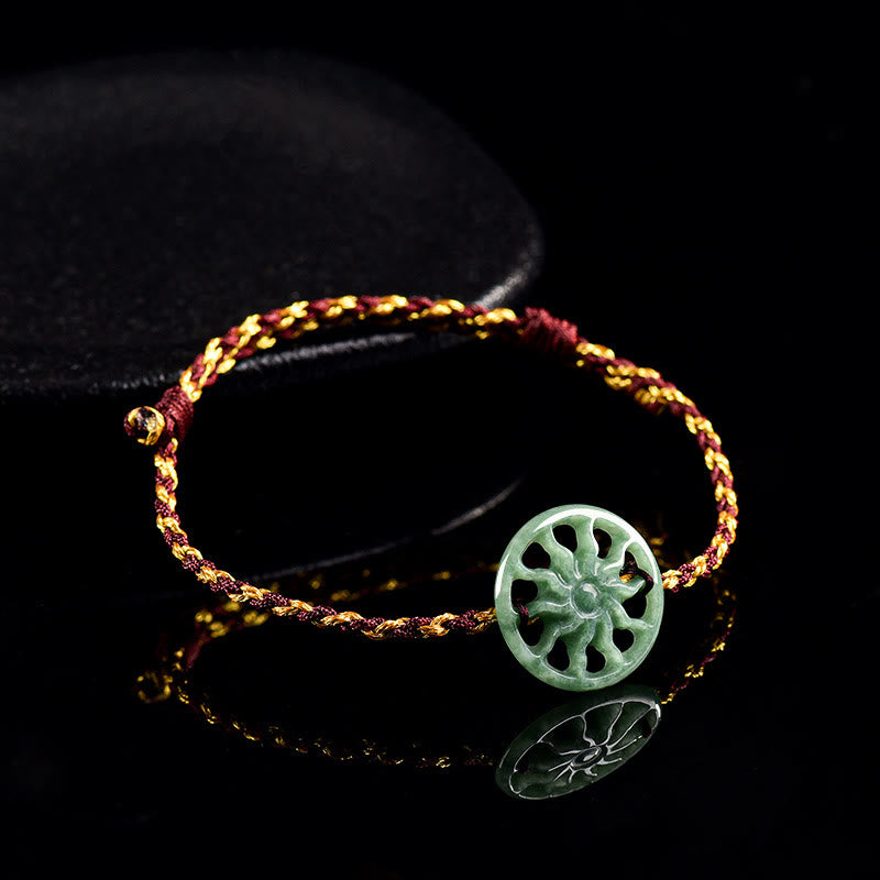 Buddha Stones Jade Sun Braided Rope Abundance Bracelet - image 1