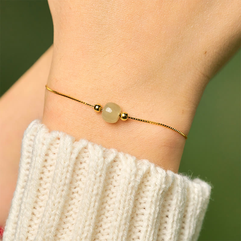 Buddha Stones 925 Sterling Silver Natural Jade Bead Abundance Chain Bracelet - image 16