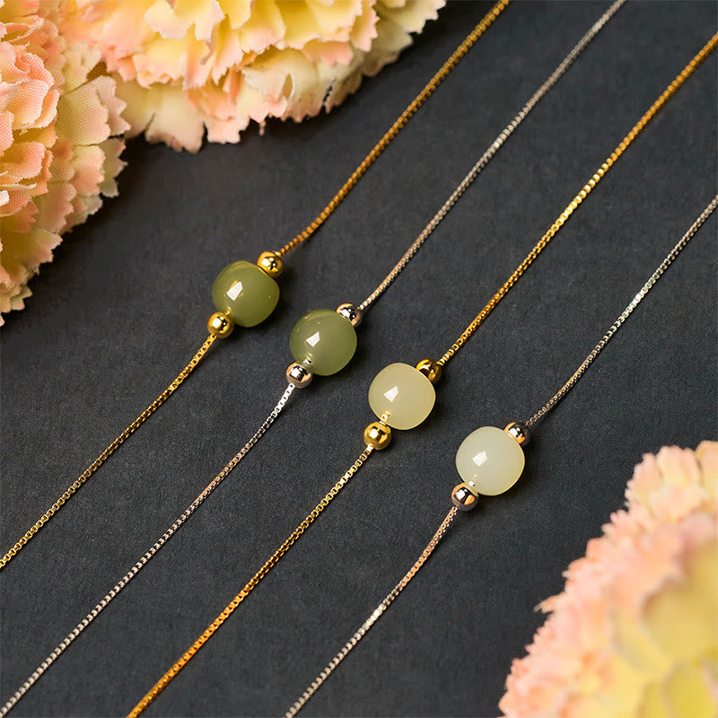 Buddha Stones 925 Sterling Silver Natural Jade Bead Abundance Chain Bracelet - image 23