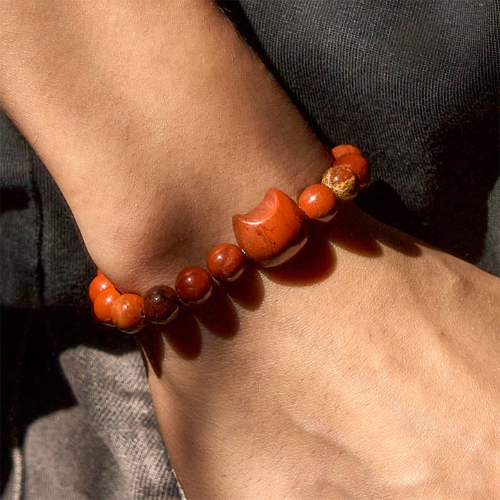 Buddha Stones Faceless Cat Head Design Red Turquoise Luck Bracelet - image 8