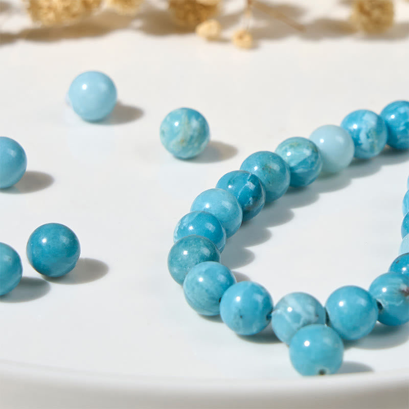 Buddha Stones Natural Cat Larimar Wisdom Beads Bracelet - image 5