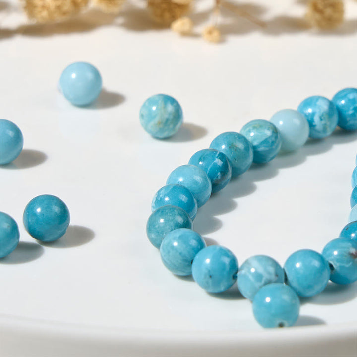 Buddha Stones Natural Cat Larimar Wisdom Beads Bracelet - image 5