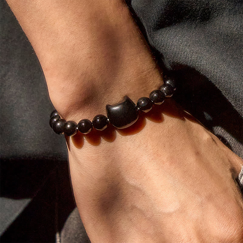 Buddha Stones Black Cat Natural Black Onyx Protection Bracelet - image 11