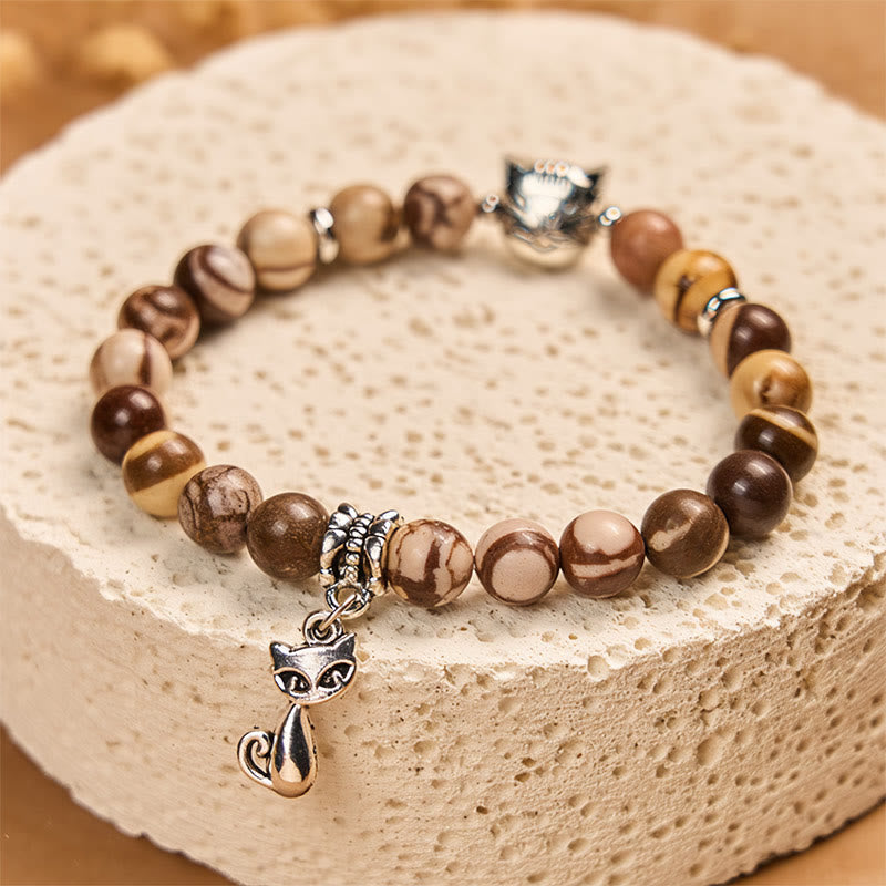 Buddha Stones Zebra Jasper Agate Bead Positive Bracelet - image 1