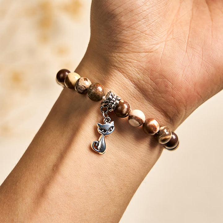 Buddha Stones Zebra Jasper Agate Bead Positive Bracelet - image 3