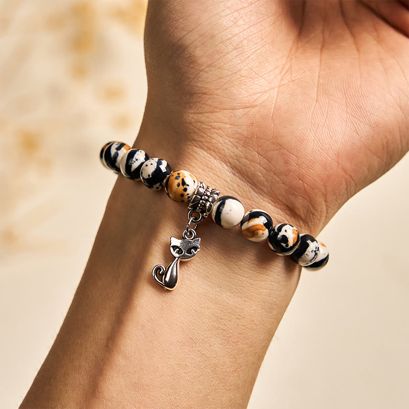 Buddha Stones Calico Cat Natural Stone Bead Confidence Bracelet - image 4