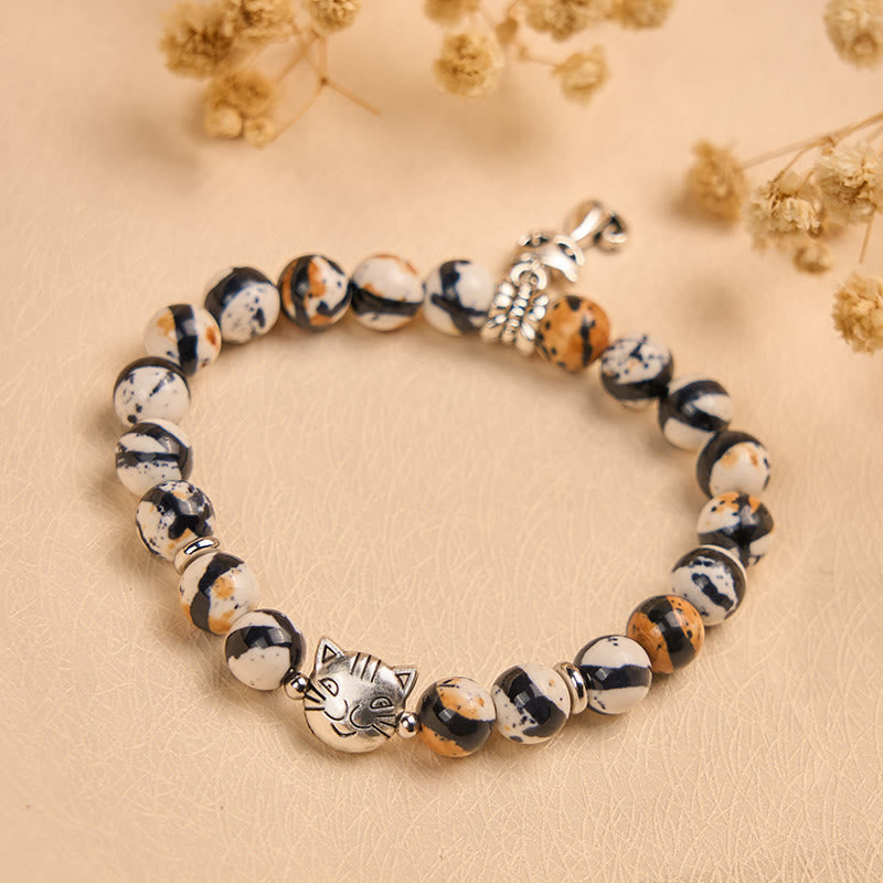Buddha Stones Calico Cat Natural Stone Bead Confidence Bracelet - image 3