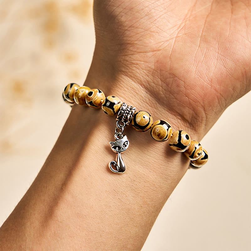 Buddha Stones Bengal Cat Natural Agate Stone Inner Strength Bracelet - image 4