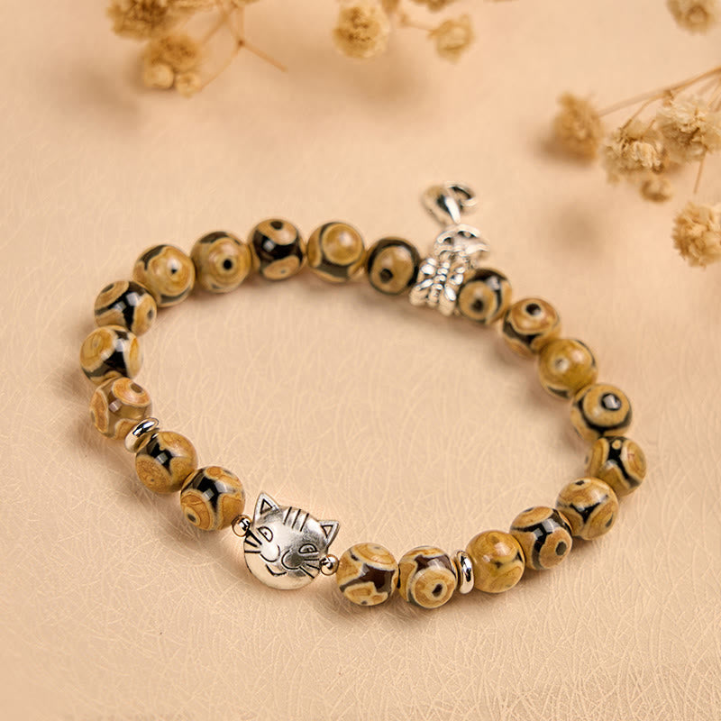 Buddha Stones Bengal Cat Natural Agate Stone Inner Strength Bracelet - image 1