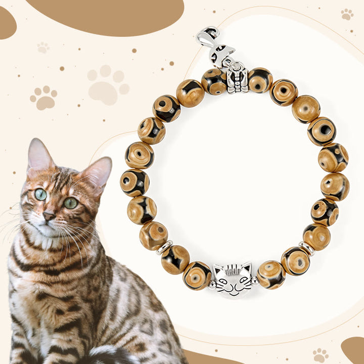 Buddha Stones Bengal Cat Natural Agate Stone Inner Strength Bracelet - Bengal Cat(Wrist Circumference 15-16cm) - image 0