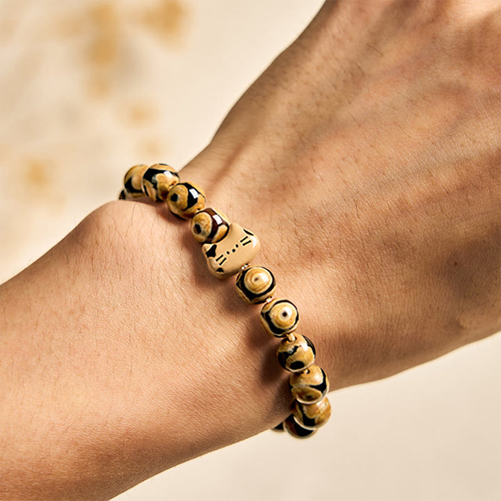 Buddha Stones Bengal Cat Natural Agate Stone Kitten Head Graceful Bracelet - image 3