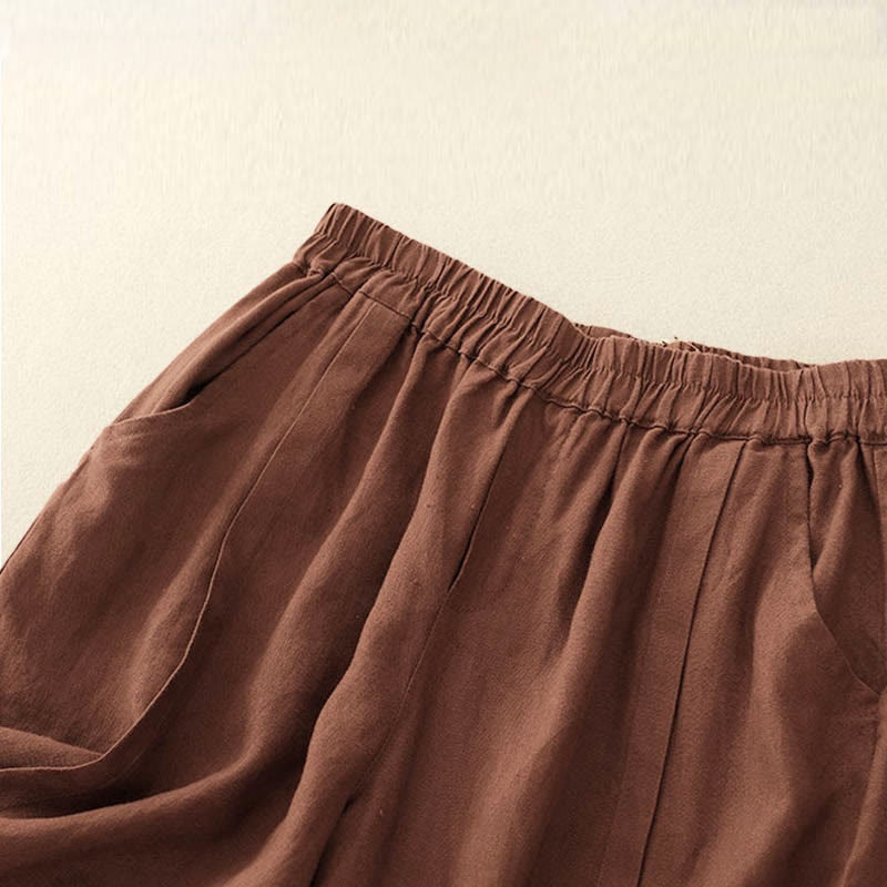 Buddha Stones Casual Solid Color Women's Cotton Shorts With Pockets - image 14