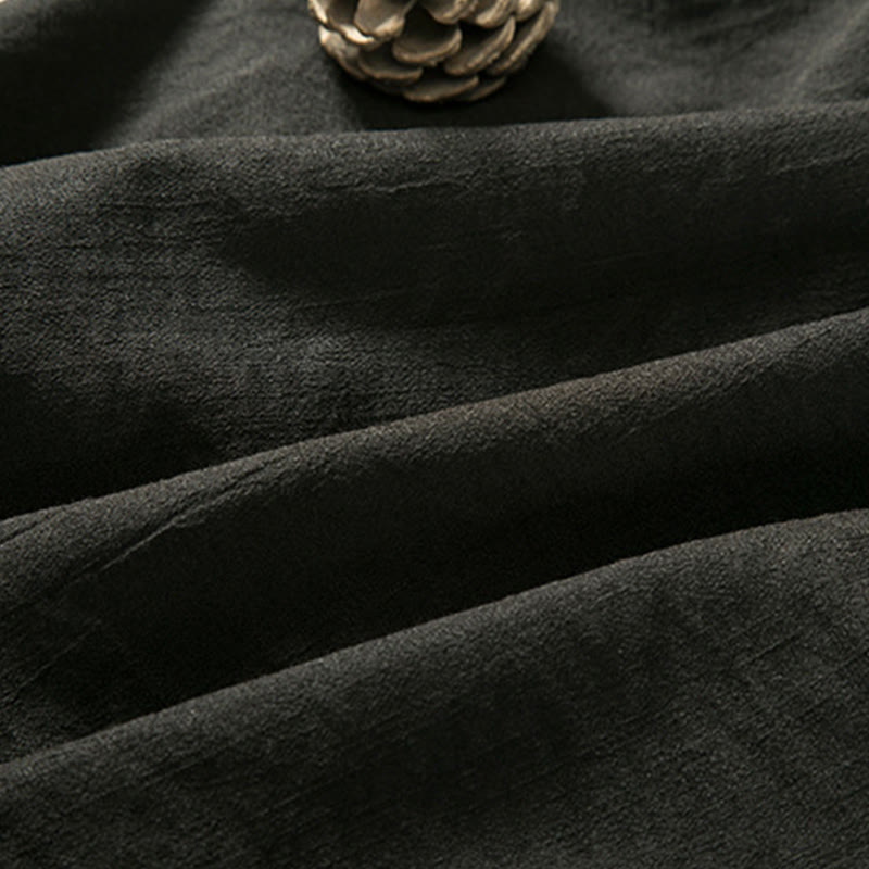 Buddha Stones Lace-Up Design Open Front Jacket Men's Long Sleeve Kimono - image 4