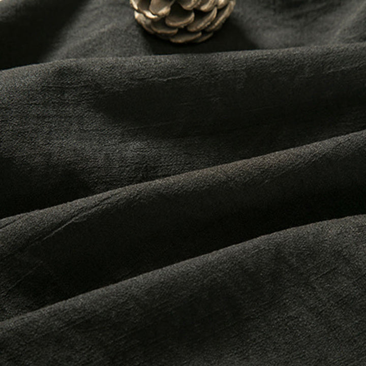 Buddha Stones Lace-Up Design Open Front Jacket Men's Long Sleeve Kimono - image 4