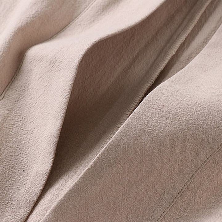 Buddha Stones Long Sleeve Buttons Design Men's Open Front Cotton Linen Jacket Kimono With Pockets - image 7