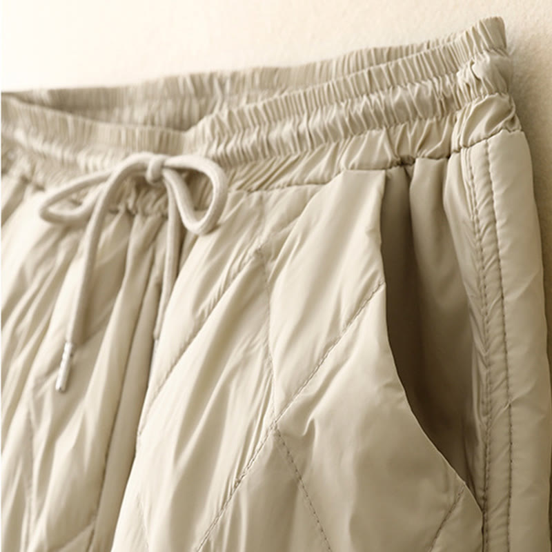 Buddha Stones Casual High Waist Drawstring Design Women's Wide Leg Cotton Pants With Pockets - image 10