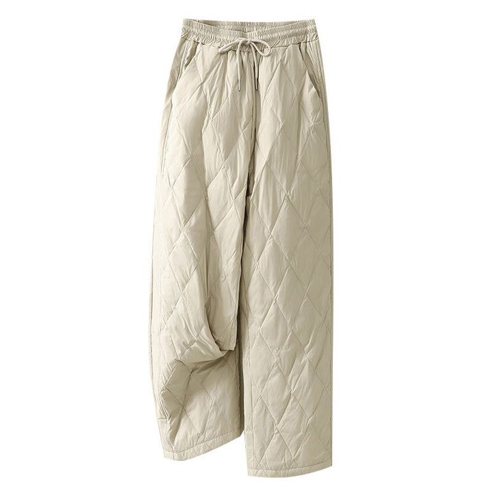 Buddha Stones Casual High Waist Drawstring Design Women's Wide Leg Cotton Pants With Pockets - image 14