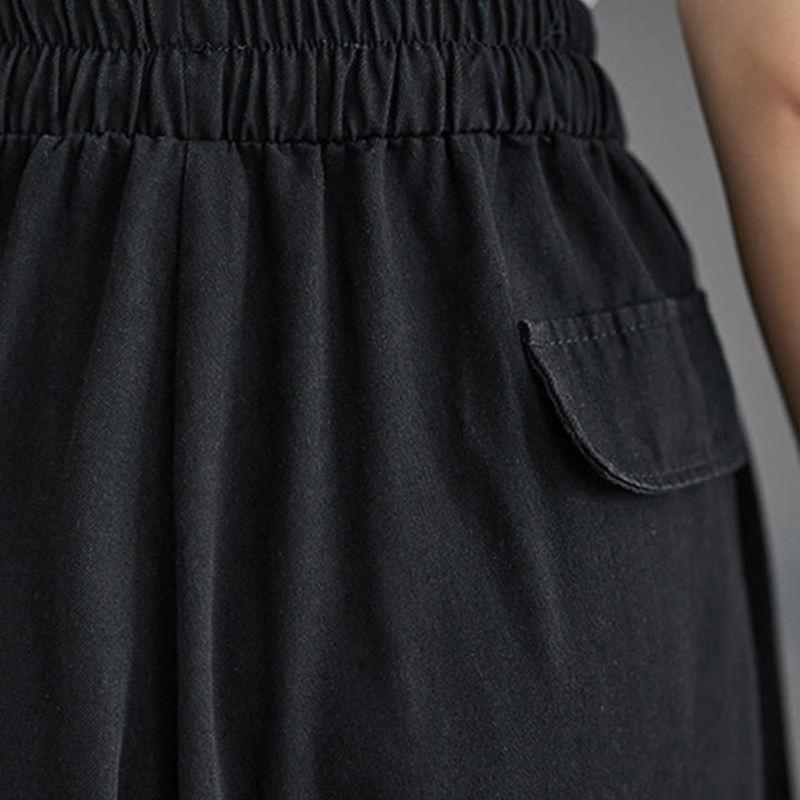 Buddha Stones Retro Leg Opening Slit Design Women's Wide Leg Pants With Pockets - image 16