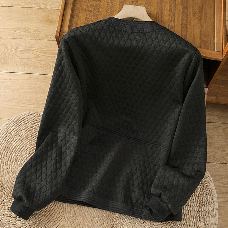 Buddha Stones Retro Plain Women's Cotton Long Sleeve Jacket With Pockets - image 15