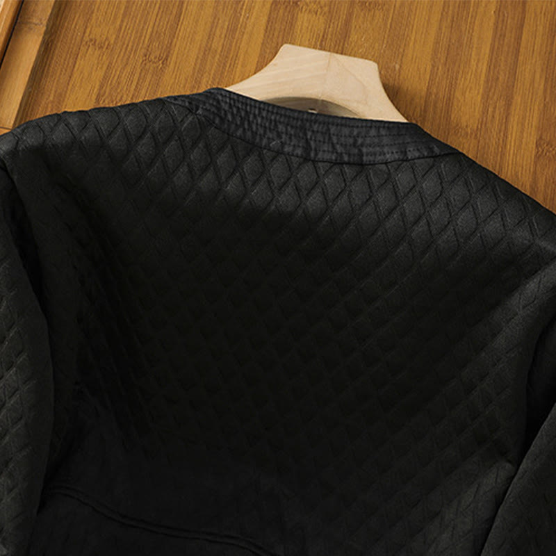 Buddha Stones Retro Plain Women's Cotton Long Sleeve Jacket With Pockets - image 20