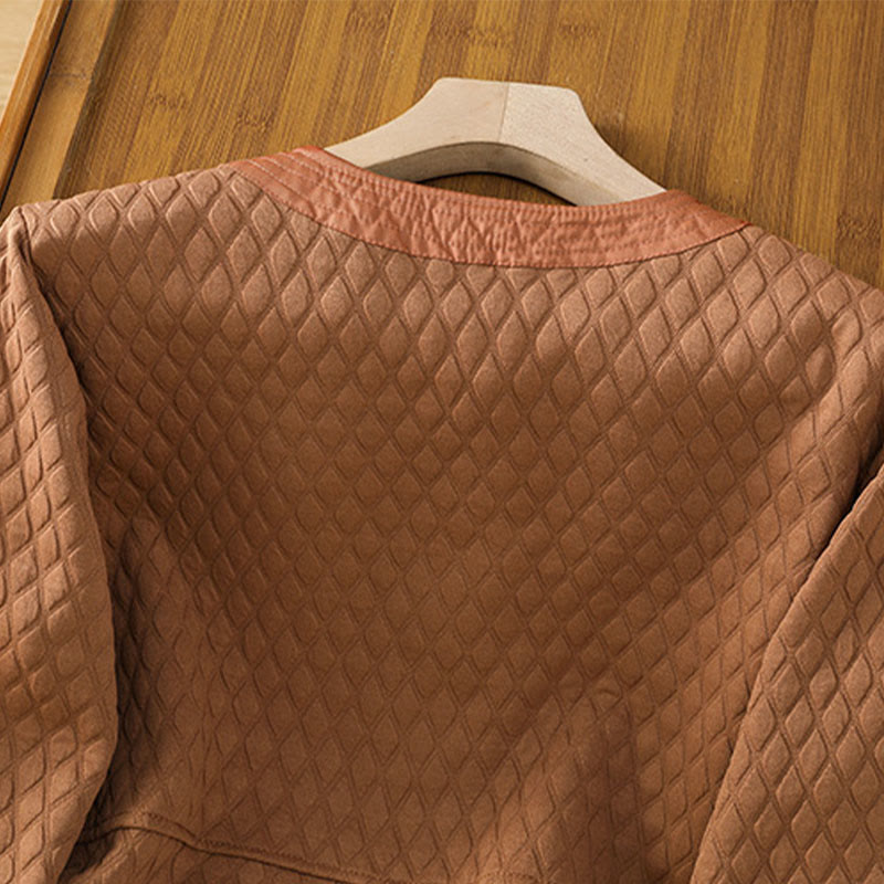 Buddha Stones Retro Plain Women's Cotton Long Sleeve Jacket With Pockets - image 26