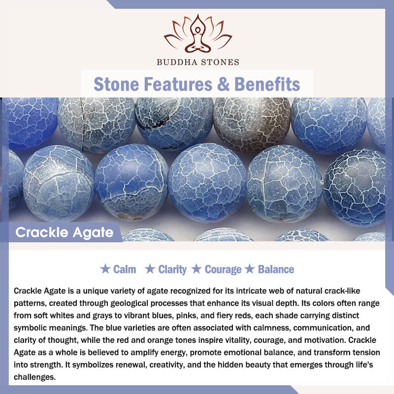 Buddha Stones Natural Stone Sea Turtle Turquoise Crackle Agate Wisdom Bracelet - image 7