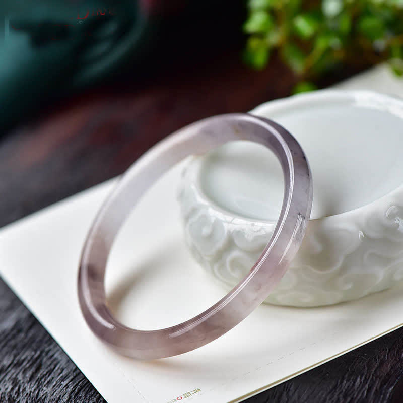 Buddha Stones Purple Golden Silk Jade Wealth Bracelet Bangle - 62-64mm - image 0