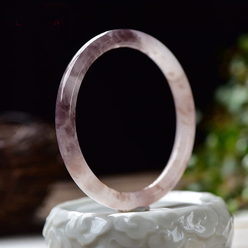 Buddha Stones Purple Golden Silk Jade Wealth Bracelet Bangle - image 1