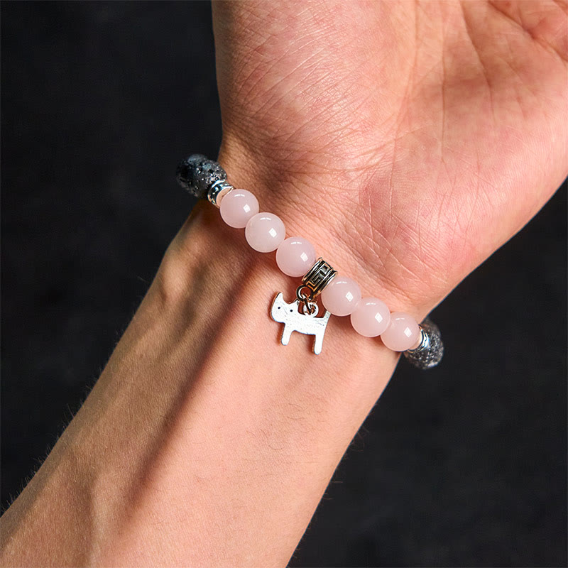 Buddha Stones Black Lava Rock Crystal Beads Animal Pattern Healing Bracelet - image 26