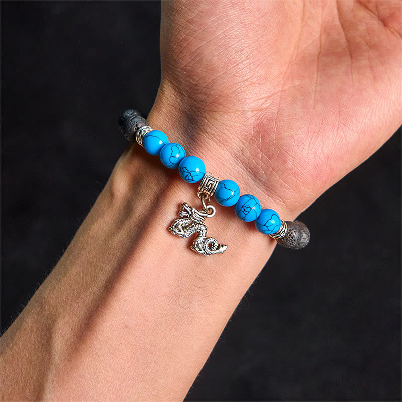 Buddha Stones Black Lava Rock Crystal Beads Animal Pattern Healing Bracelet - image 22