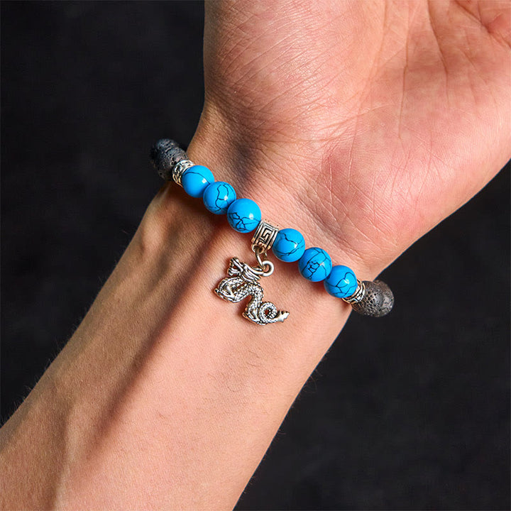 Buddha Stones Black Lava Rock Crystal Beads Animal Pattern Healing Bracelet - image 22