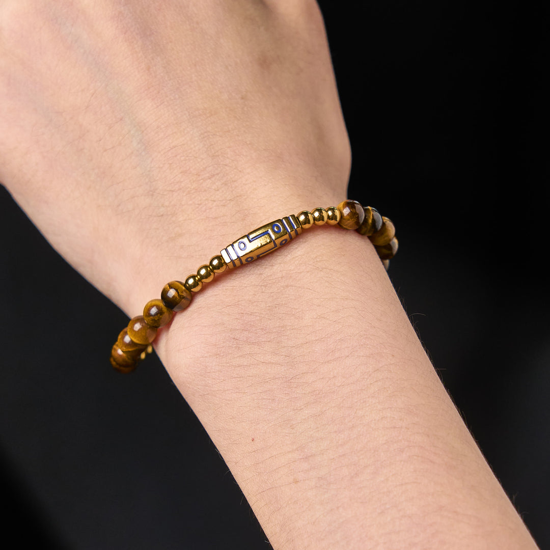 Buddha Stones Cute Bone Pattern Tiger Eye Courage Beads Bracelet - image 2