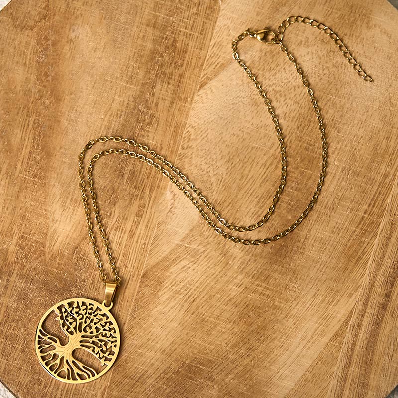 Buddha Stones The Tree Of Life Titanium Steel Enlightenment Necklace Pendant - image 2