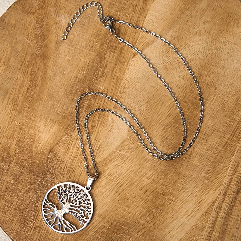 Buddha Stones The Tree Of Life Titanium Steel Enlightenment Necklace Pendant - image 8