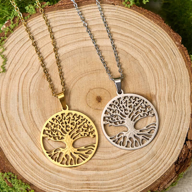 Buddha Stones The Tree Of Life Titanium Steel Enlightenment Necklace Pendant - image 10