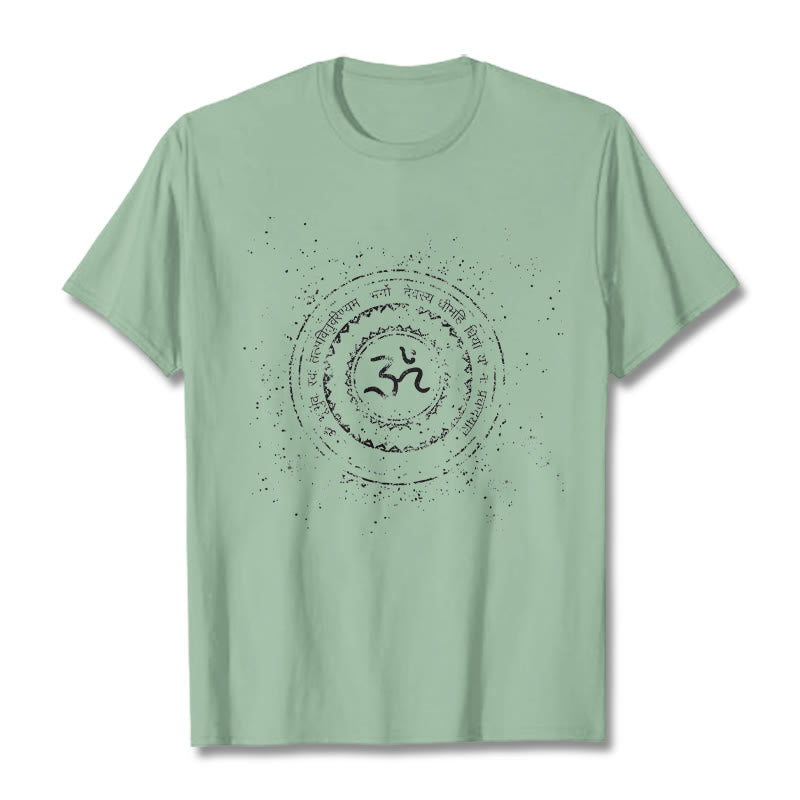Buddha Stones Mandala Om Symbol Mantra Pattern Tee Cotton T-shirt - PaleGreen - 2XL - image 14