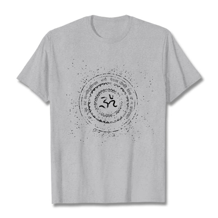 Buddha Stones Mandala Om Symbol Mantra Pattern Tee Cotton T-shirt - LightGrey - 2XL - image 19