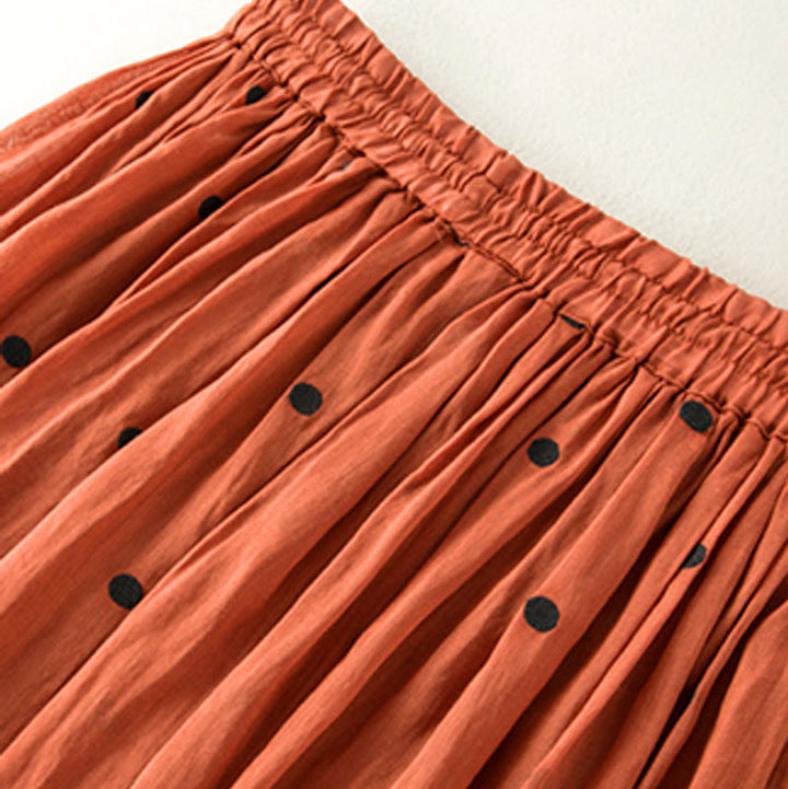 Buddha Stones Artistic Vintage Dot Pattern Women's Pleated Skirt - image 38