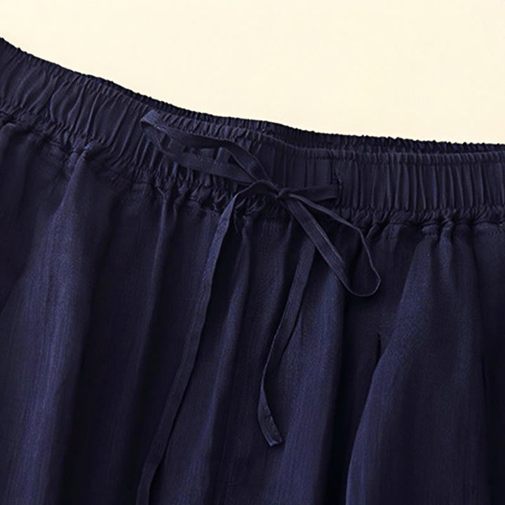 Buddha Stones Casual Loose Double Layer 7-8 Length Cropped Pants Women's Pants With Pockets - image 7