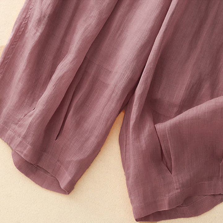 Buddha Stones Casual Loose Double Layer 7-8 Length Cropped Pants Women's Pants With Pockets - image 19