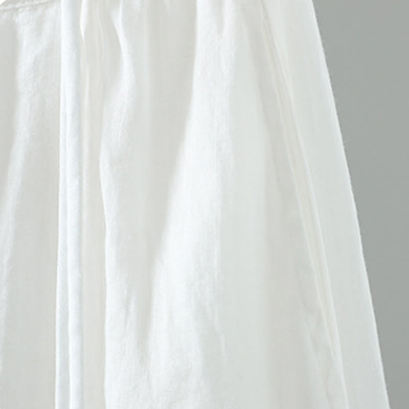 Buddha Stones Summer Retro Pure Color Tassel Design Women's Skirt With Pockets - image 7