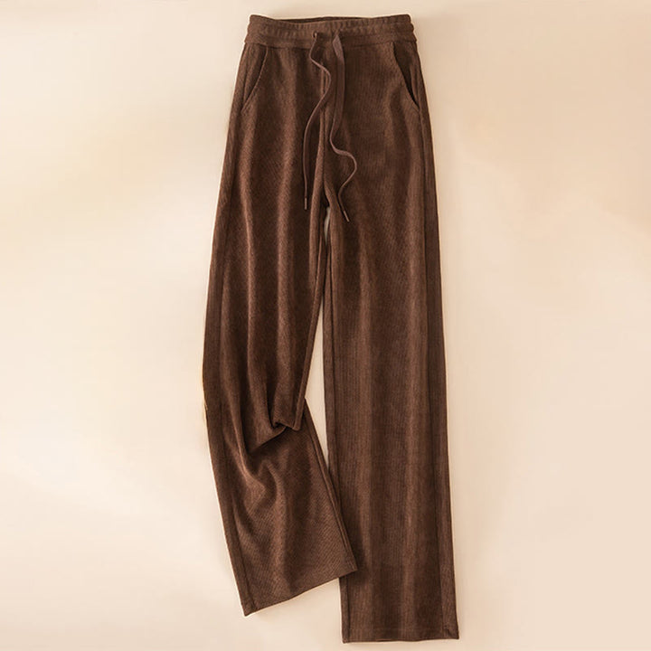 Buddha Stones Women's Fall Pure Color Wide Leg Cotton Pants With Pockets - Sienna - US14，UK/AU18，EU46 (4XL) - image 3