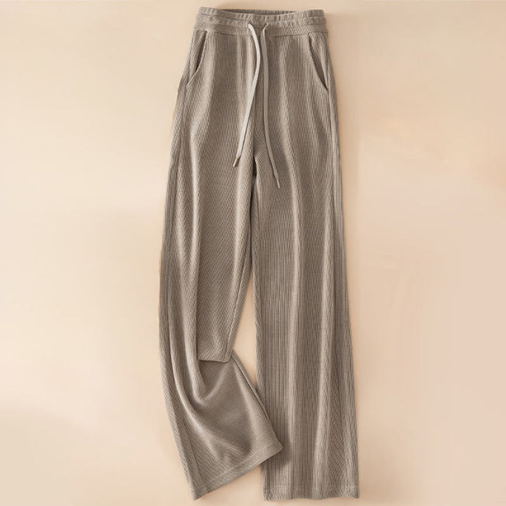 Buddha Stones Women's Fall Pure Color Wide Leg Cotton Pants With Pockets - Tan - US14，UK/AU18，EU46 (4XL) - image 12