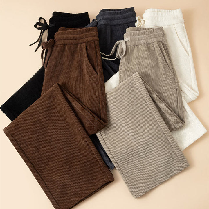 Buddha Stones Women's Fall Pure Color Wide Leg Cotton Pants With Pockets - image 16