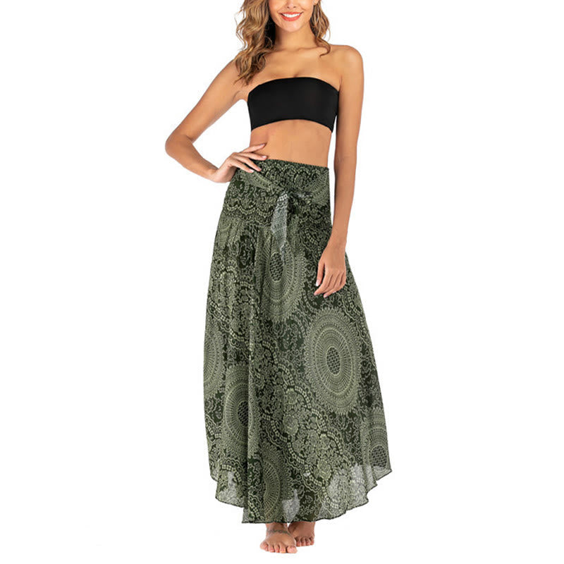 Buddha Stones Two Style Wear Boho Compass Rose Flower Skirt Dress - image 3