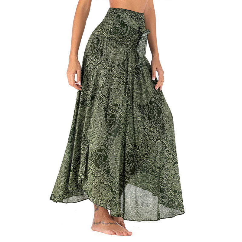 Buddha Stones Two Style Wear Boho Compass Rose Flower Skirt Dress - image 1