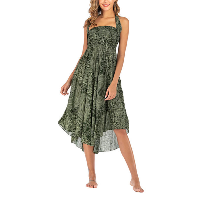 Buddha Stones Two Style Wear Boho Compass Rose Flower Skirt Dress - image 8