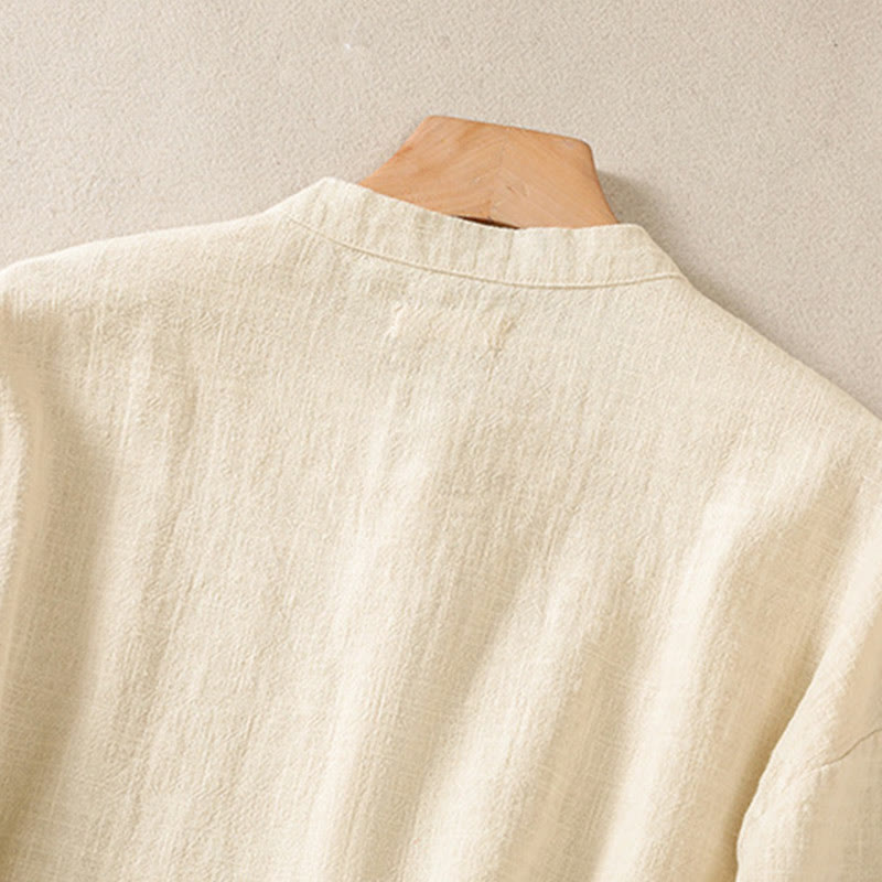 Buddha Stones Casual Buttons Crew Neck Women's Long Sleeve Shirt With Pockets - image 24